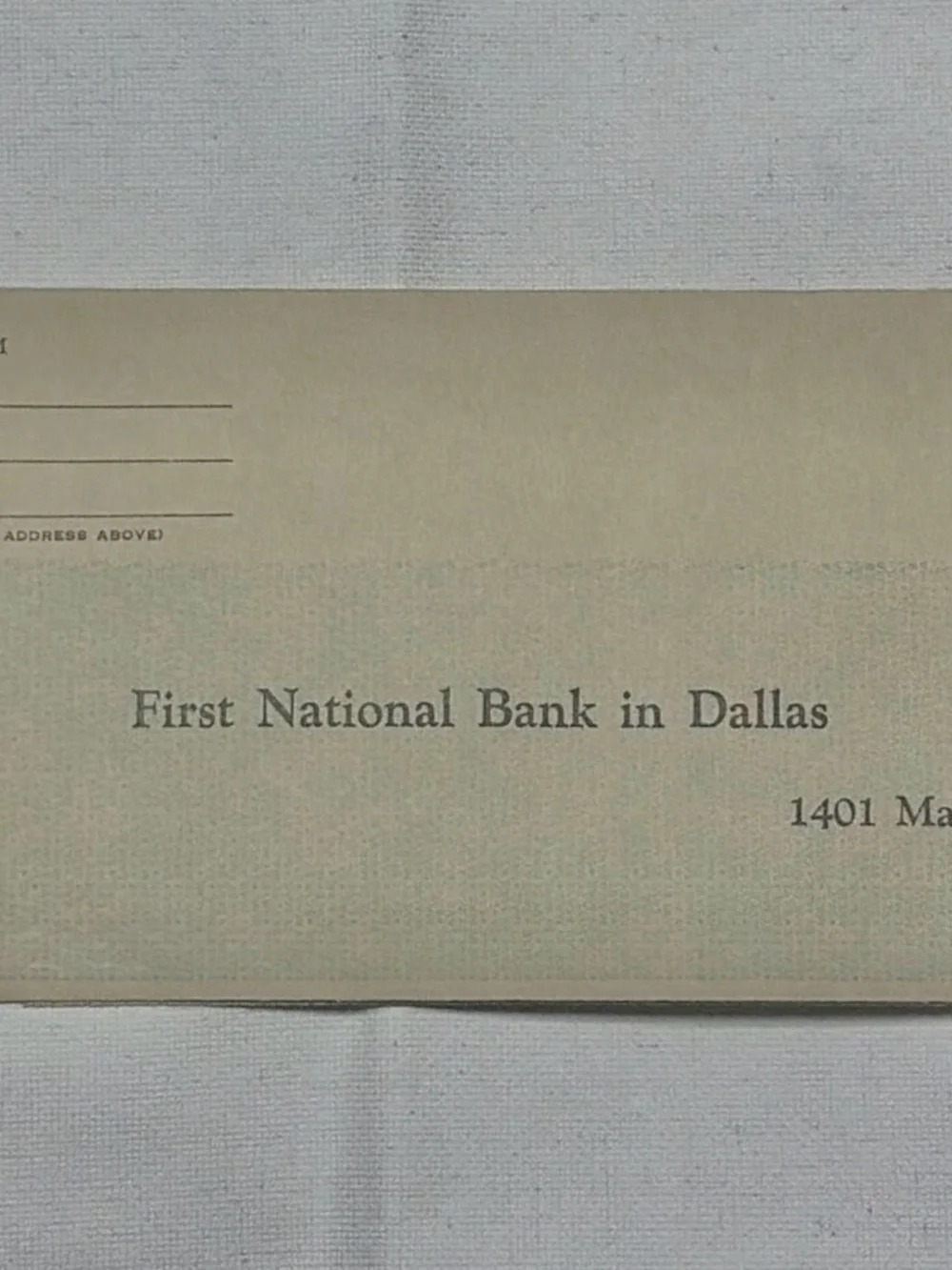 Vintage First National Bank Dallas Mail Deposit Envelope NATO 3¢ Stamp 1952